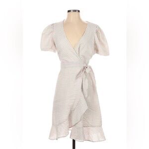Draper James Wrap Dress Striped Puff Sleeve Size Medium